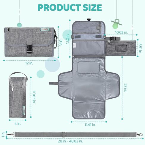 Diaper Changing Pad, Portable Changing Pad for Baby - Diaper Bag and Travel Changing Station | 2 in 1 Changing Mat & a Cooler | Baby Shower Registry | Newborn Baby Essentials - Unisex Baby Gifts in Saudi Arabia