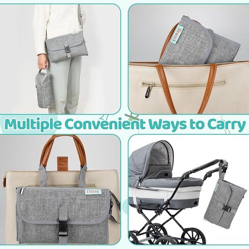 Diaper Changing Pad, Portable Changing Pad for Baby - Diaper Bag and Travel Changing Station | 2 in 1 Changing Mat & a Cooler | Baby Shower Registry | Newborn Baby Essentials - Unisex Baby Gifts in Saudi Arabia
