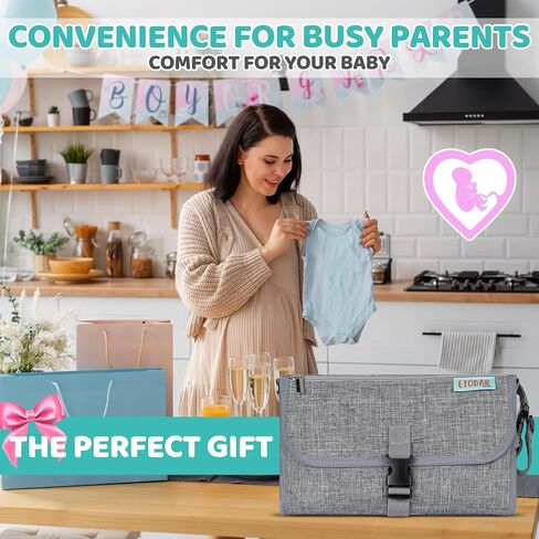 Diaper Changing Pad, Portable Changing Pad for Baby - Diaper Bag and Travel Changing Station | 2 in 1 Changing Mat & a Cooler | Baby Shower Registry | Newborn Baby Essentials - Unisex Baby Gifts in Saudi Arabia