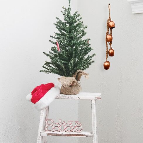 أجراس عيد الميلاد - أجراس حديدية معدنية معلقة لعيد الميلاد ديكور عتيق مع حبل معلق من الجوت - جرس بقرة مزخرف - مثالي لحفلات الزفاف - عيد الميلاد، الحفلات - إكليل عيد الميلاد in Kuwait