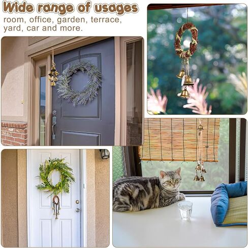 Tuanse 6 Pcs Witch Bells Protection Door Hanger Witch Wind Chimes Wreath Boho Handmade Wiccan Altar Bell Supplies Witch Decorations Hanging Bells Gift for Home Room Witchcraft Supplies in Saudi Arabia