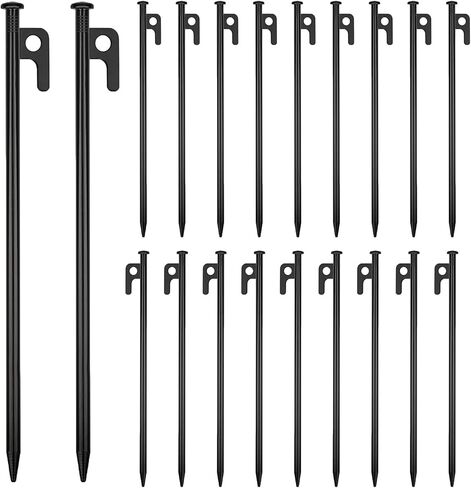 20Pcs12 Tent Stakes, Heavy Duty Metal Camping Stakes, Forged Steel Tent Pegs for Camping, Lawn Picnics and Other Outdoor Activities in Kuwait