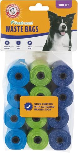 ARM & HAMMER Dog Waste Bag Refills, Assorted Colors, 180 Count in Saudi Arabia