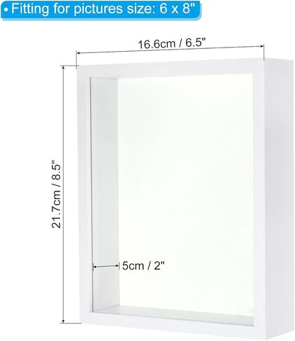 PATIKIL 6x8 Shadow Box Frame, Wooden Dried Flower Display Stand Floating Photo Frame Glass Picture Frame for Flowers Ticket Crafts and Photos, Black in Kuwait