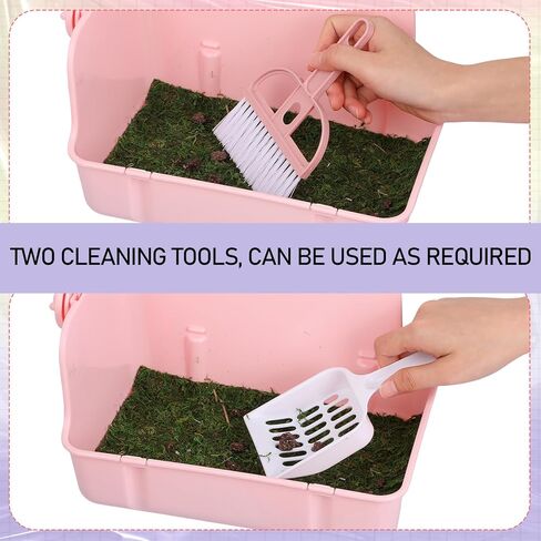 اتش اس اي اي صندوق فضلات الارانب، صندوق فضلات الارنب، صندوق فضلات للارانب، صندوق فضلات الحيوانات الصغيرة للارانب والخنزير الغيني وجاليسور والقوارض مصنوع من بلاستيك مستطيل من قطعتين in Kuwait