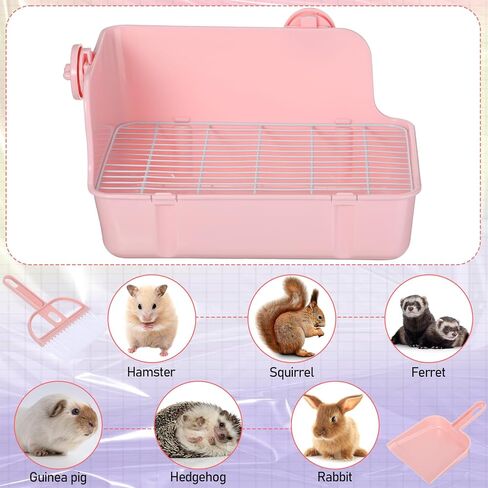 اتش اس اي اي صندوق فضلات الارانب، صندوق فضلات الارنب، صندوق فضلات للارانب، صندوق فضلات الحيوانات الصغيرة للارانب والخنزير الغيني وجاليسور والقوارض مصنوع من بلاستيك مستطيل من قطعتين in Kuwait