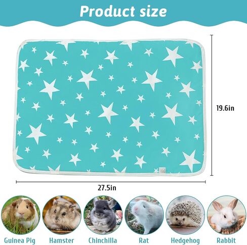 BNOSDM Guinea Pig Cage Liners 3 Packs Reusable Small Animals Pee Pads Washable Guinea Pig Bedding Highly Absorbent Cage Mats for Rabbits Hamsters Rats and Other Small Pets in Saudi Arabia