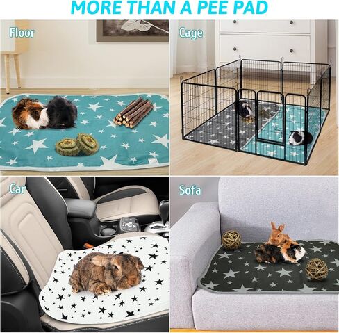 BNOSDM Guinea Pig Cage Liners 3 Packs Reusable Small Animals Pee Pads Washable Guinea Pig Bedding Highly Absorbent Cage Mats for Rabbits Hamsters Rats and Other Small Pets in Saudi Arabia