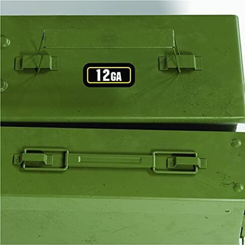 ملصقات حاويات الرصاص السائبة لعلب الذخيرة - 7 مل محمية ومغلفة من الأشعة فوق البنفسجية - ملصقات رسومية من الفينيل الفاخر مثالية لتخزين صندوق الذخيرة (10 مم، 1) in Kuwait