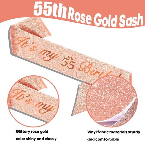 21st Birthday Gifts for Her, 21st Birthday Sash, 21st Birthday Tiara, 21st Birthday Cake Topper, Balloons, Pin and Candle Set, Rose Gold in Saudi Arabia