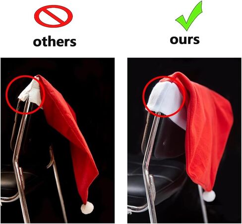 acomeplsz Christmas Chair Covers，4PCS Santa Claus Hat Slipcover Red Xmas Chair Back Cover for Christmas Decorations in Saudi Arabia