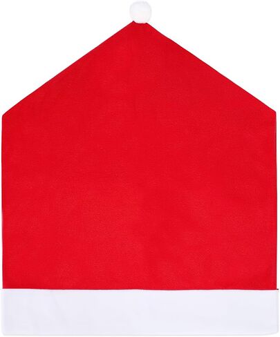 acomeplsz Christmas Chair Covers，4PCS Santa Claus Hat Slipcover Red Xmas Chair Back Cover for Christmas Decorations in Saudi Arabia