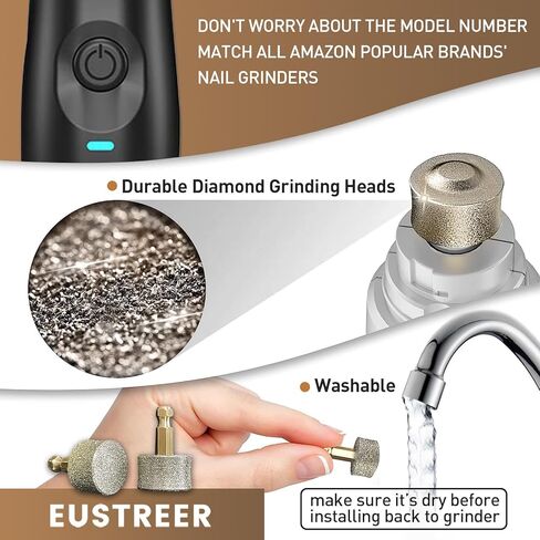 رأس بديل لمطحنة أظافر الكلاب من يوسترير - 4 عبوات - رأس طحن احتياطي احترافي لأداة تزيين أظافر مخلب كهربائي للكلاب - نصائح استبدال مطحنة الأظافر in Kuwait