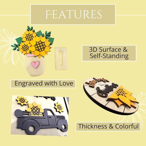 ديكور عيد الميلاد - زينة عيد الميلاد للمزرعة - 11 قطعة ديكور صينية متدرجة لافتات خشبية للمنزل وغرفة الحمام وطاولة المطبخ وغرفة النوم في الداخل - شاحنة حمراء - أبيض (الصينية غير متضمنة) in Kuwait