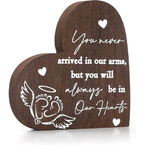 Luxekem Miscarriage Gifts for Mothers, Infant Loss Sympathy Gift, Loss of Baby Memorial, Gngel Baby Heart Shaped Wood Sign, Pregnancy Loss in Kuwait