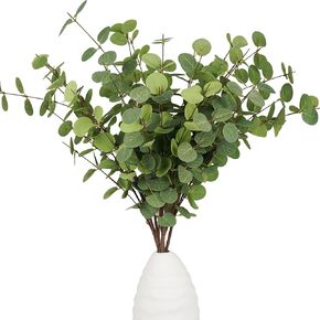 HomeKaren Eucalyptus Stems 6 Pcs Artificial Eucalyptus Leaves 27.5 inch Floral Picks, Branches Decor for Vase, Vase Filler Flowers Decoration Indoor