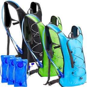 Cunno 3 Pcs Hydration Backpack with 3 Pcs 2L Water Bladder Water Backpack Hydration Pack Hydration Bladder for Camping Hiking Cycling Running Climbing Biking