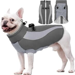 BRKURLEG سترات للكلاب الكبيرة، معطف شتوي عاكس للكلاب، معاطف للطقس البارد للكلاب، ملابس دافئة للكلاب، سترة منتفخة مضادة للماء للكلاب، معاطف للكلاب، ذهبي، راعي، مسترد، رمادي 2XL in Kuwait