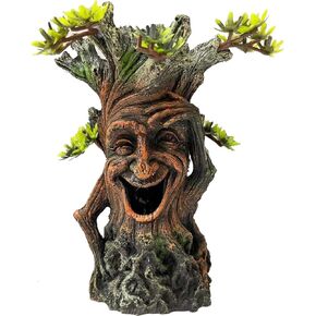 Tfwadmx Fish Tank Tree Trunk Decoration Accessories Aquarium Tree Statue Hollow Stump Root Branch Hideout Freshwater Saltwater Ornament for Fighting Fish, Hermit Crabs, Crayfish, SuckerFish, Guppy in Kuwait