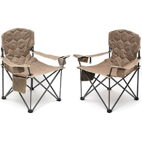 SUNNYFEEL XXL Oversized Camping Chair Heavy Duty 800 LBS for Big Tall People Padded Portable Folding Quad Lawn Chairs with Armrest Cup Holder & Pocket for Outdoor/Travel/Picnic/Camp/Sports