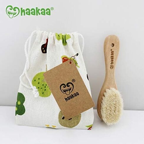 Haakaa Wooden Baby Hairbrush with Natural Goat Wool Bristles 1 pk in Saudi Arabia