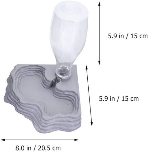 Scicalife Reptile Water Feeder - Automatic Water Dispenser Waterer Feeding Accessories for Turtle Frog Bearded Dragons Lizards Geckos for Terrarium Tank (Grey) in Kuwait