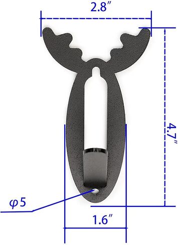 HANDYGO European Mount Skull Hanger - 10GA Heavy-Duty Steel and Black Powder Coated, European Deer Mount Hanger with Screws, Black(Set of 3) (4.7 x 1.6) in Saudi Arabia