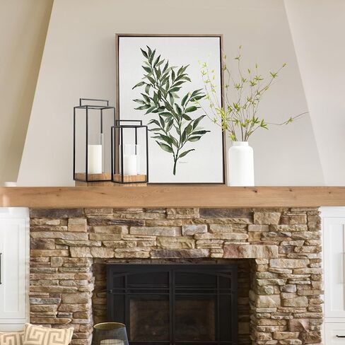 Kate and Laurel Brandt Farmhouse Two-Piece Candle Holder Set, 7 x 7 x 19, Hazelnut and Black, Transitional Wood and Metal Lantern Candle Holders for Fireplace Mantel Display. in Saudi Arabia
