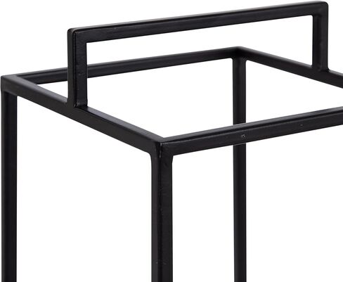 Kate and Laurel Brandt Farmhouse Two-Piece Candle Holder Set, 7 x 7 x 19, Hazelnut and Black, Transitional Wood and Metal Lantern Candle Holders for Fireplace Mantel Display. in Saudi Arabia