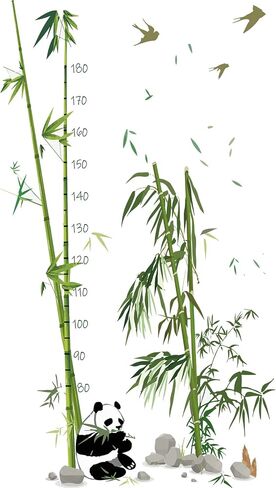 SUPERDANT 2 Sheets/Set Height Chart Tree Monkey Cartoon Growth Height Chart Animal Theme Wall Sticker PVC Height Measurement Ruler 40 to 140 cm Height Measure for Nursery Bedroom Living Room in Saudi Arabia
