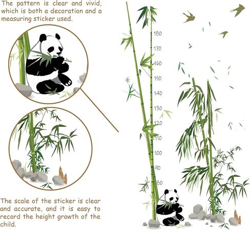 SUPERDANT 2 Sheets/Set Height Chart Tree Monkey Cartoon Growth Height Chart Animal Theme Wall Sticker PVC Height Measurement Ruler 40 to 140 cm Height Measure for Nursery Bedroom Living Room in Saudi Arabia