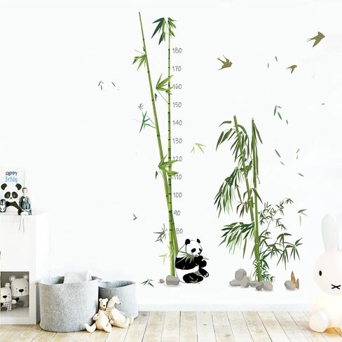 SUPERDANT 2 Sheets/Set Height Chart Tree Monkey Cartoon Growth Height Chart Animal Theme Wall Sticker PVC Height Measurement Ruler 40 to 140 cm Height Measure for Nursery Bedroom Living Room in Saudi Arabia