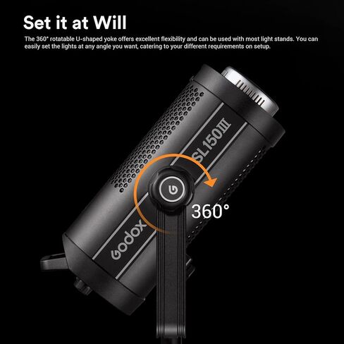 Godox SL150WIII,SL150W III SL-150WIII (SL150WII Upgraded) 160W 5600±200K Bowens Mount CRI 96 TLCI 97 Daylight Balanced LED Continuous Video Light,Ultra Silent LED Photography Light with 8 FX Effect in Saudi Arabia