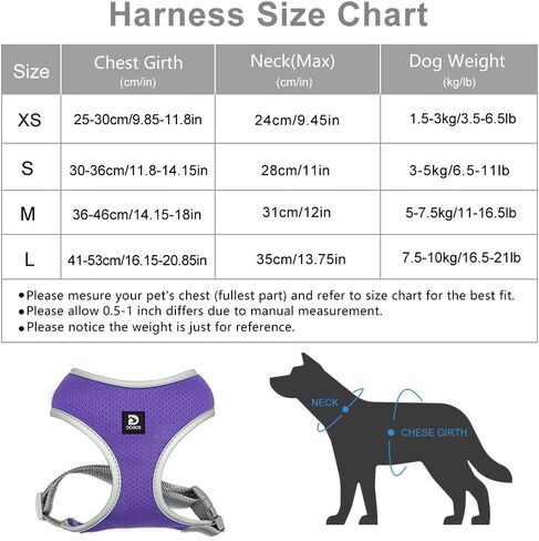 Puppy Harness and Leash Set- XS and Small Dog Harness- Soft Mesh Halter- Adjustable Reflective Teacup Dog Harness- No Pull No Choke (XS, Pink) in Saudi Arabia