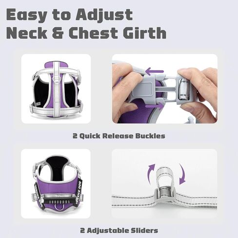 سرج سترة للكلاب من HUSDOW، بدون سحب لتدريب الكلاب بمقبض ومقود للكلاب بطول 5 أقدام، قابل للتعديل وعاكس بدون صدمات للحيوانات الأليفة الصغيرة والمتوسطة والكبيرة للمشي والجري (أحمر، مقاس M) in Kuwait