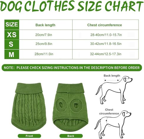 الياقة المدورة الكلب البلوز، سترة جرو دافئة للكلاب الصغيرة المتوسطة الشتاء محبوك الكلب البلوز لينة الكلب الملابس سترة للحيوانات الأليفة الخريف، الزي الشتوي لفصيل كورجي الويلزية، يوركشاير الكلب، البيجل (M، الأخضر) in Kuwait