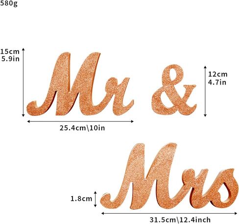 Mr & Mrs Sign for Wedding Table, Large Mr and Miss Wooden Letters, Party Decoration Head Table Wedding Wood Letter, Just Married Sign Anniversary Party Valentine's Day Decor (white) in Kuwait