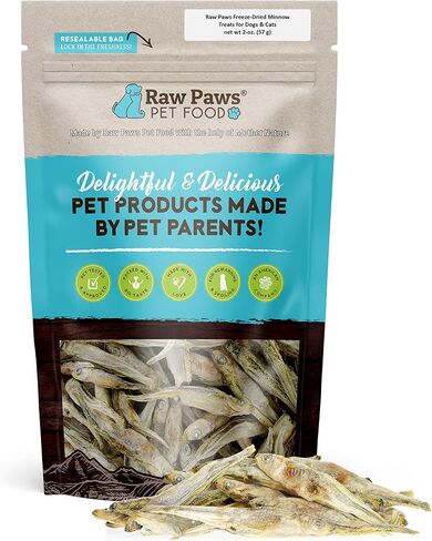 Raw Paws Smelt Freeze Dried Minnows for Cats & Dogs, 2-oz - Minnows for Dogs - Freeze Dried Cat Treats - Minnow Treats for Dogs - Fish Dog Treats - Freeze Dried Minnows for Cats - Raw Cat Treats in Saudi Arabia