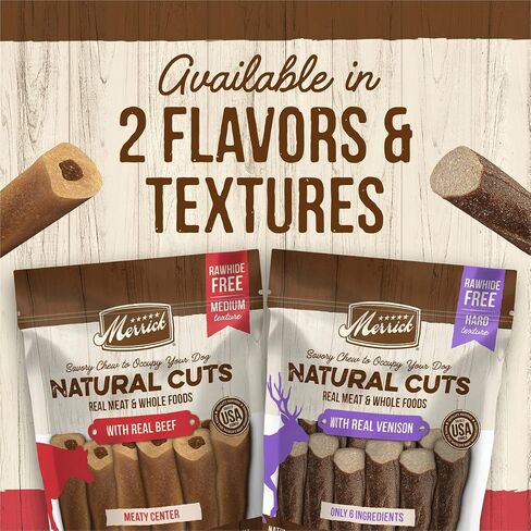 Merrick Natural Cuts Rawhide Free Dog Treats Filled Chew Made with Real Meat and Whole Foods in Saudi Arabia