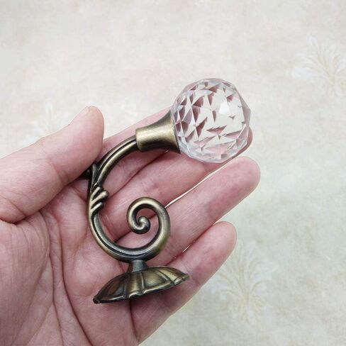 Geritte 2PCS الستار الكريستال الشفاف Holdbacks الحائط شرابة الستار Tieback هوك الستائر Tiebacks هوك الملابس معطف قبعة منشفة شماعات حامل (فضي) in Kuwait