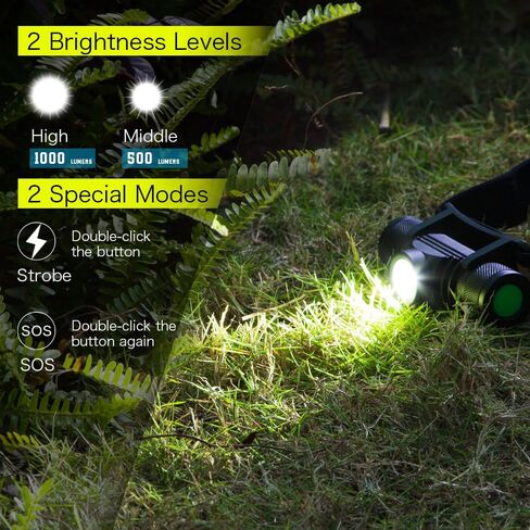 TANSOREN LED Headlamp Flashlight Zoom able USB Rechargeable Waterproof in Kuwait