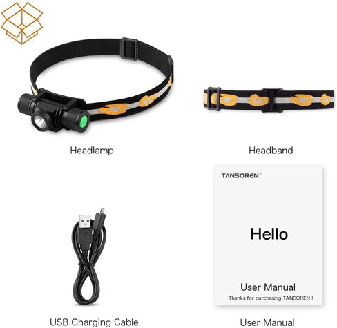 TANSOREN LED Headlamp Flashlight Zoom able USB Rechargeable Waterproof in Kuwait