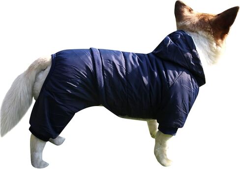 Fleece Lined Dog Coat with Detachable Hood and Detachable Hind Legs,Warm Puppy Jacket in Winter(Red M) in Saudi Arabia