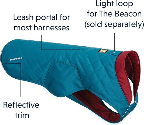 Ruffwear، Stumptown معزول وعاكس، سترة شتوية للطقس البارد للكلاب، أزرق أوريون، متوسط in Kuwait