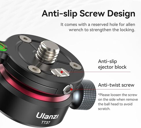 قاعدة تسوية صغيرة لرأس حامل ثلاثي القوائم - ULANZI TT37 إمالة مستوى الفقاعات ± 8 درجات ملحقات معدات الفيديو لكاميرا رأس الفيديو السائل ذات الرأس الكروي DSLR in Kuwait