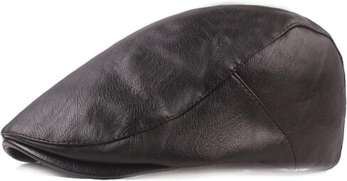 Idopy Men Faux Leather PU Ivy Newsboy Flat Cabbie Driving Beret Cap in Saudi Arabia