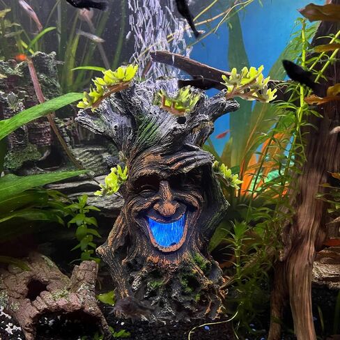 Tfwadmx Fish Tank Tree Trunk Decoration Accessories Aquarium Tree Statue Hollow Stump Root Branch Hideout Freshwater Saltwater Ornament for Fighting Fish, Hermit Crabs, Crayfish, SuckerFish, Guppy in Saudi Arabia