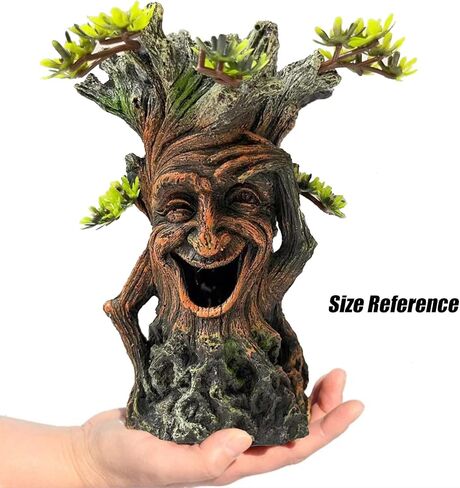 Tfwadmx Fish Tank Tree Trunk Decoration Accessories Aquarium Tree Statue Hollow Stump Root Branch Hideout Freshwater Saltwater Ornament for Fighting Fish, Hermit Crabs, Crayfish, SuckerFish, Guppy in Saudi Arabia