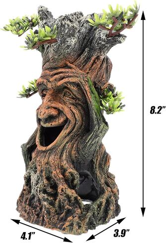 Tfwadmx Fish Tank Tree Trunk Decoration Accessories Aquarium Tree Statue Hollow Stump Root Branch Hideout Freshwater Saltwater Ornament for Fighting Fish, Hermit Crabs, Crayfish, SuckerFish, Guppy in Saudi Arabia