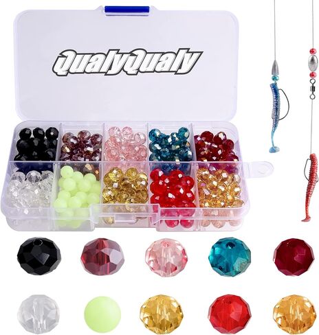 QualyQualy Fishing Beads Assorted, Plastic Glass Fishing Beads Red Yellow Mix Color Luminous Glow Fishing Beads 4mm 6mm 6.5mm 8mm 10mm 12mm in Kuwait